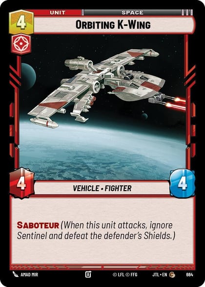 Orbiting K-Wing (Foil), Jump to Lightspeed 664