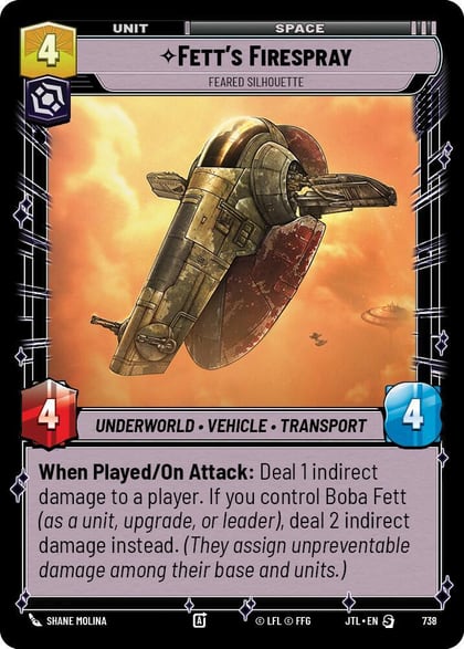 Fett's Firespray - Feared Silhouette (Foil), Jump to Lightspeed 738