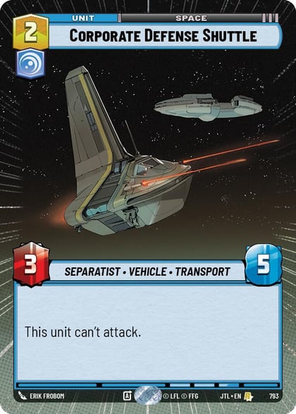 Corporate Defense Shuttle (Hyperspace Foil), Jump to Lightspeed 793