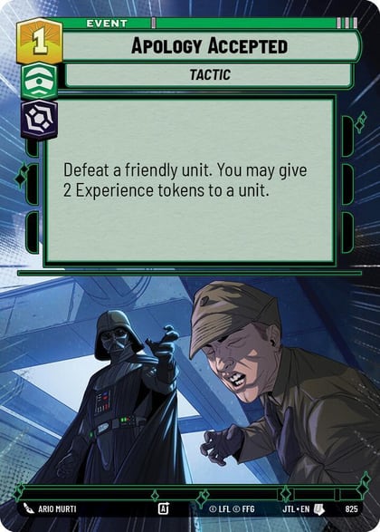 Apology Accepted (Hyperspace Foil), Jump to Lightspeed 825