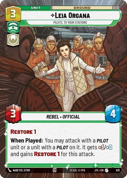 Leia Organa - Pilots, To Your Stations (Hyperspace Foil), Jump to Lightspeed 831