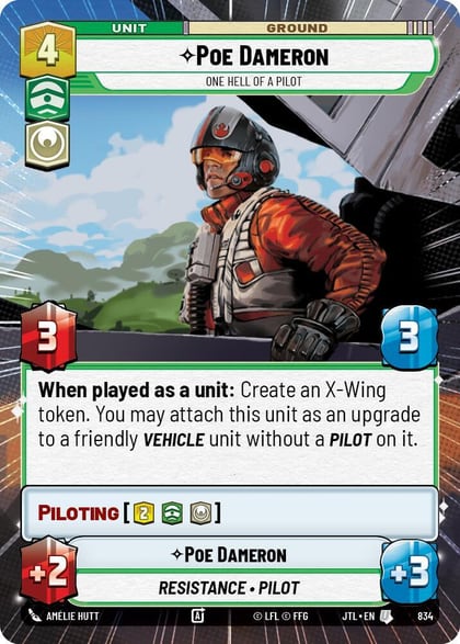 Poe Dameron - One Hell of a Pilot (Hyperspace Foil), Jump to Lightspeed 834