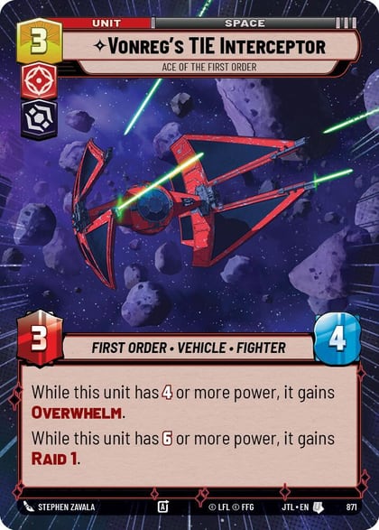 Vonreg's TIE Interceptor - Ace of the First Order (Hyperspace Foil), Jump to Lightspeed 871