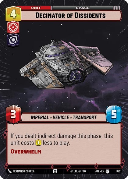 Decimator of Dissidents (Hyperspace Foil), Jump to Lightspeed 872