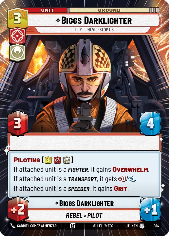 Biggs Darklighter - They'll Never Stop Us (Hyperspace Foil), Jump to Lightspeed 884