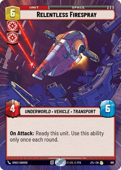 Relentless Firespray (Hyperspace Foil), Jump to Lightspeed 891