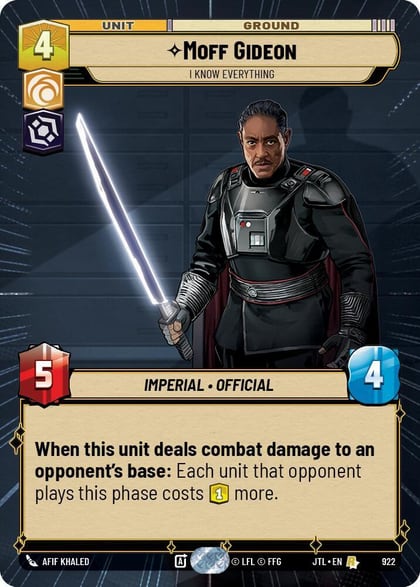 Moff Gideon - I Know Everything (Hyperspace Foil), Jump to Lightspeed 922