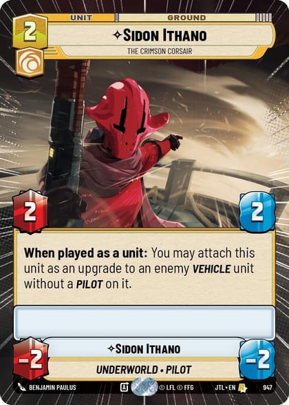Sidon Ithano - The Crimson Corsair (Hyperspace Foil), Jump to Lightspeed 947