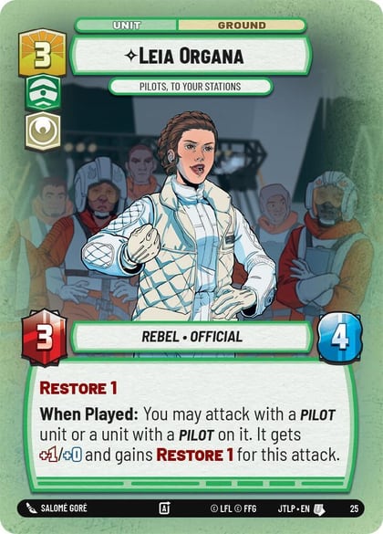 Leia Organa - Pilots, To Your Stations (Foil), Jump to Lightspeed: Weekly Play Promos 25