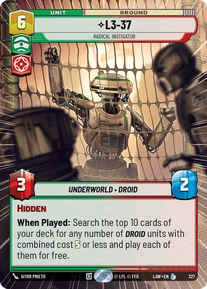 L3-37 - Radical Instigator (Hyperspace), A Lawless Time 327