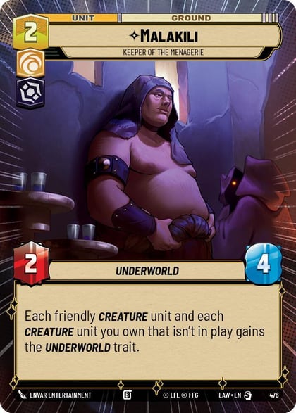Malakili - Keeper of the Menagerie (Hyperspace), A Lawless Time 476