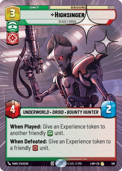 Highsinger - Deadly Droid (Hyperspace Foil), A Lawless Time 561