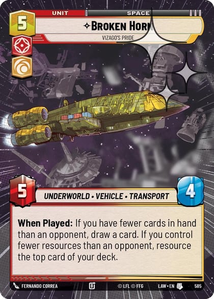 Broken Horn - Vizago's Pride (Hyperspace Foil), A Lawless Time 585