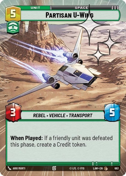 Partisan U-Wing (Hyperspace Foil), A Lawless Time 663