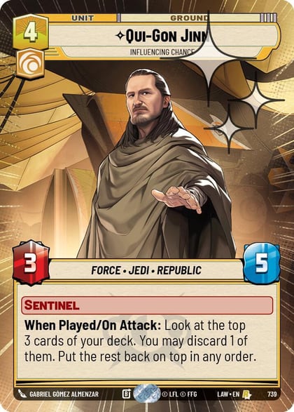 Qui-Gon Jinn - Influencing Chance (Hyperspace Foil), A Lawless Time 739