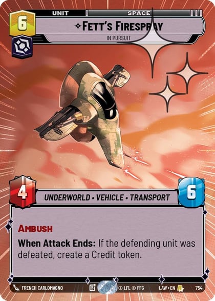 Fett's Firespray - In Pursuit (Hyperspace Foil), A Lawless Time 754