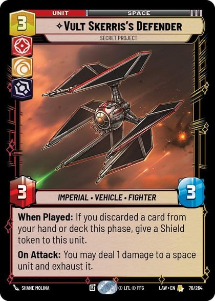 Vult Skerris's Defender - Secret Project, A Lawless Time 76/264