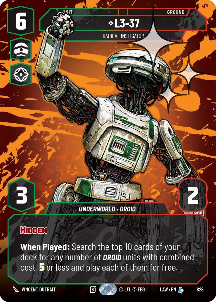 L3-37 - Radical Instigator (Prestige Foil), A Lawless Time 829