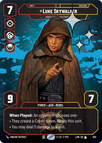 Luke Skywalker - Profit or Be Destroyed (Prestige Foil), A Lawless Time 845