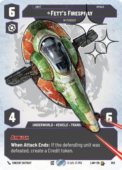Fett's Firespray - In Pursuit (Prestige Foil), A Lawless Time 853