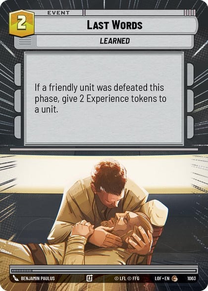Last Words (Hyperspace Foil), Legends of the Force 1003