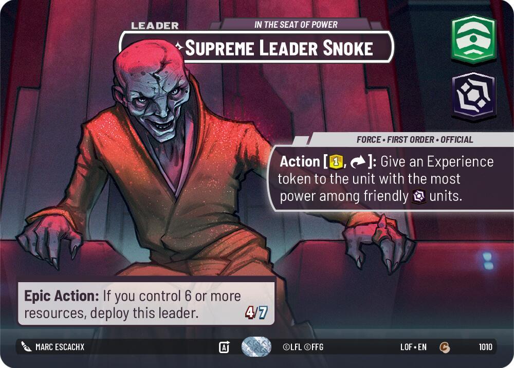 Supreme Leader Snoke - In the Seat of Power (Showcase), Legends of the Force 1010