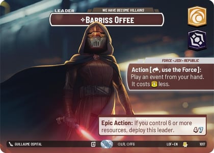 Barriss Offee - We Have Become Villains (Showcase), Legends of the Force 1017