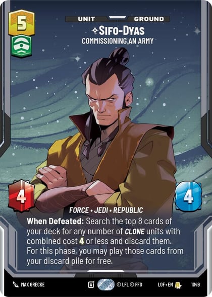 Sifo-Dyas - Commissioning An Army (Prestige), Legends of the Force 1049