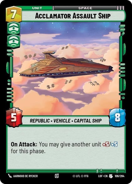 Acclamator Assault Ship, Legends of the Force 106/264