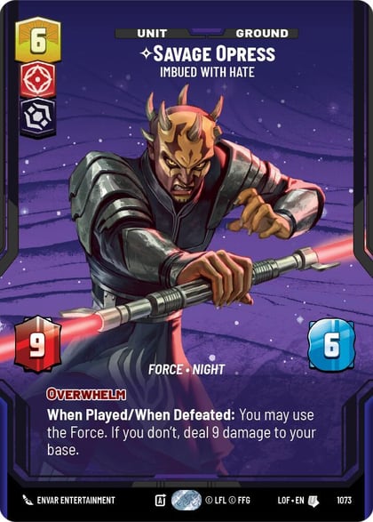 Savage Opress - Imbued With Hate (Prestige Foil), Legends of the Force 1073