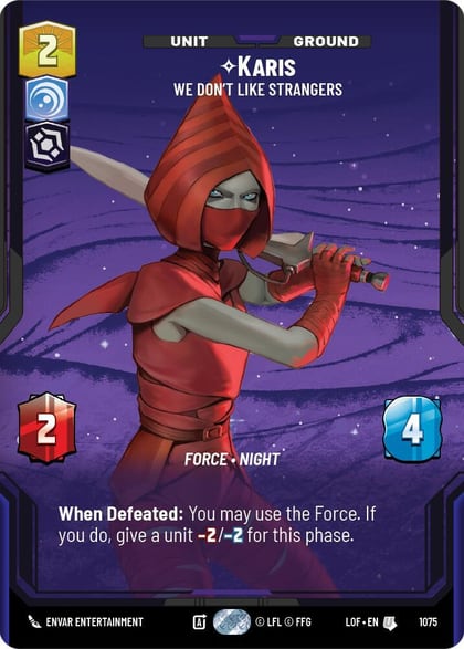 Karis - We Don't Like Strangers (Prestige Foil), Legends of the Force 1075