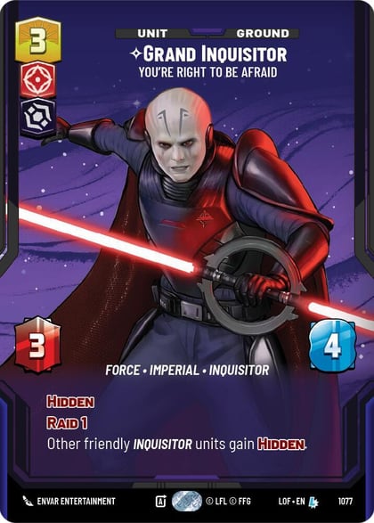 Grand Inquisitor - You're Right to Be Afraid (Prestige Foil), Legends of the Force 1077
