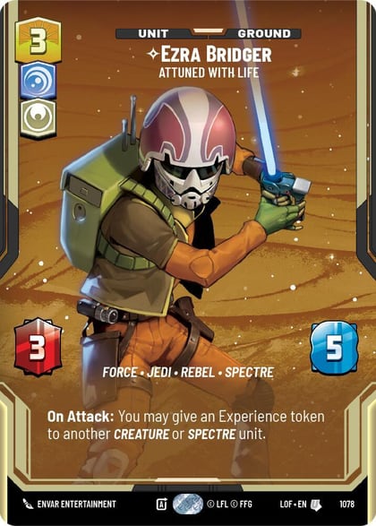 Ezra Bridger - Attuned With Life (Prestige Foil), Legends of the Force 1078