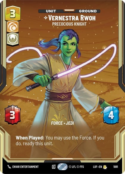 Vernestra Rwoh - Precocious Knight (Prestige Foil), Legends of the Force 1081