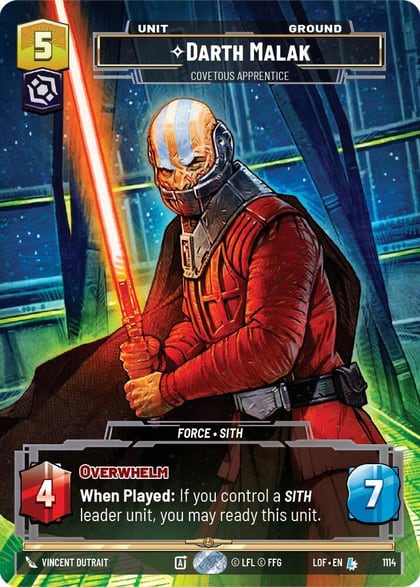 Darth Malak - Covetous Apprentice (Prestige Foil), Legends of the Force 1114
