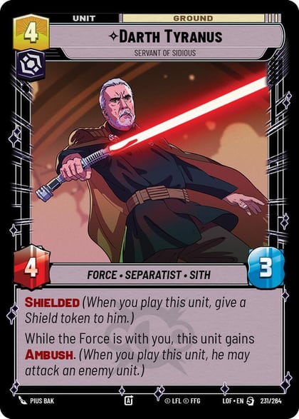 Darth Tyranus - Servant of Sidious, Legends of the Force 231/264