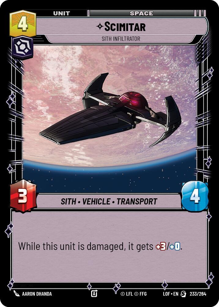 Scimitar - Sith Infiltrator, Legends of the Force 233/264