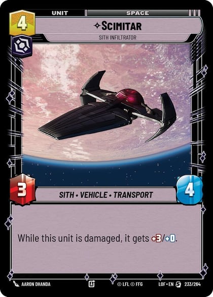 Scimitar - Sith Infiltrator, Legends of the Force 233/264