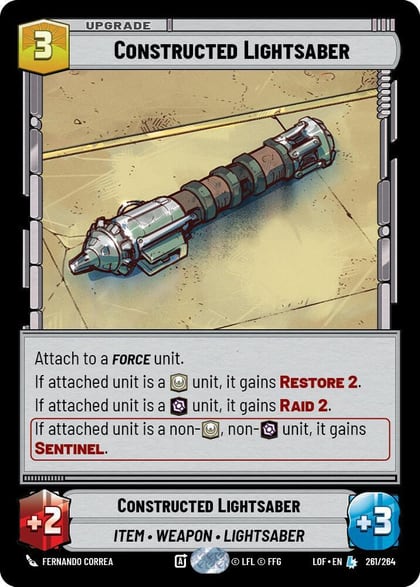 Constructed Lightsaber, Legends of the Force 261/264