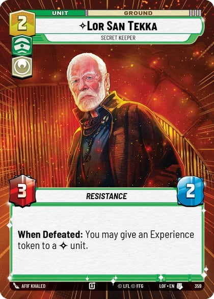 Lor San Tekka - Secret Keeper (Hyperspace), Legends of the Force 359