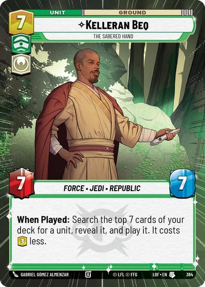 Kelleran Beq - The Sabered Hand (Hyperspace), Legends of the Force 364