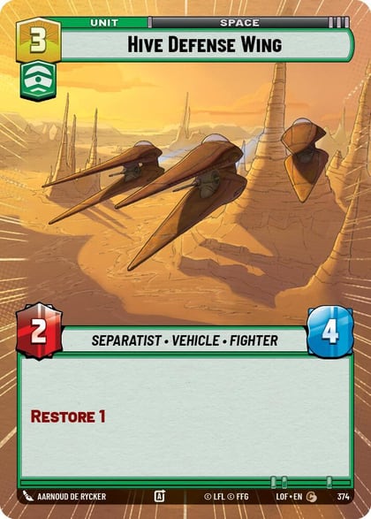 Hive Defense Wing (Hyperspace), Legends of the Force 374