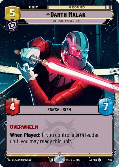 Darth Malak - Covetous Apprentice (Hyperspace), Legends of the Force 498