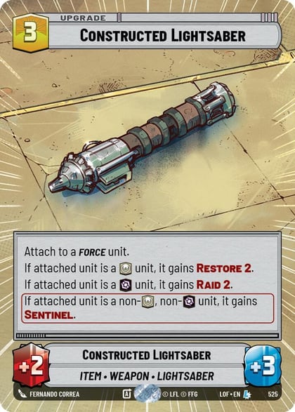 Constructed Lightsaber (Hyperspace), Legends of the Force 525