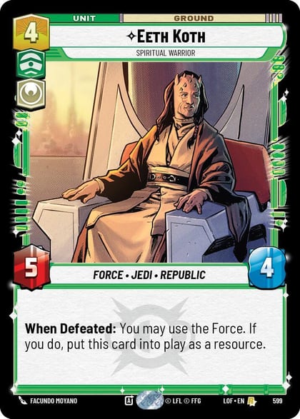 Eeth Koth - Spiritual Warrior (Foil), Legends of the Force 599