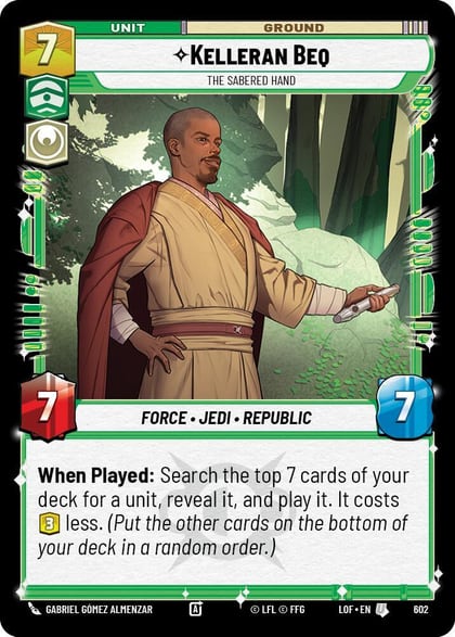 Kelleran Beq - The Sabered Hand (Foil), Legends of the Force 602