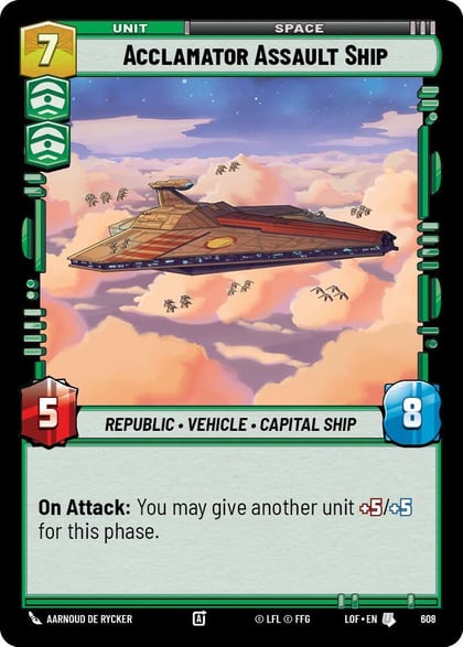 Acclamator Assault Ship (Foil), Legends of the Force 608