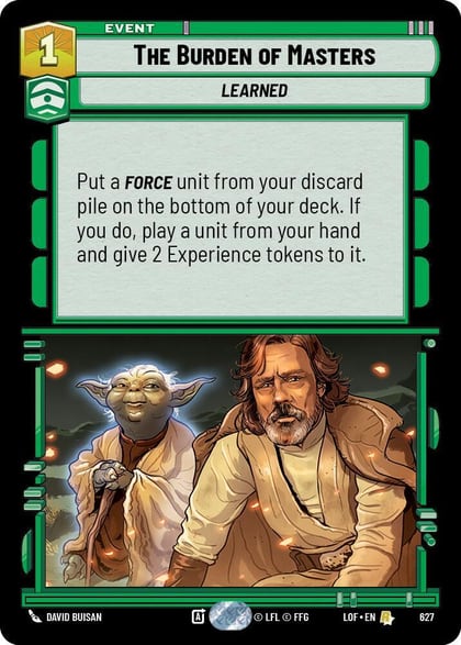The Burden of Masters (Foil), Legends of the Force 627