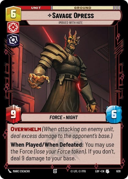 Savage Opress - Imbued With Hate (Foil), Legends of the Force 639