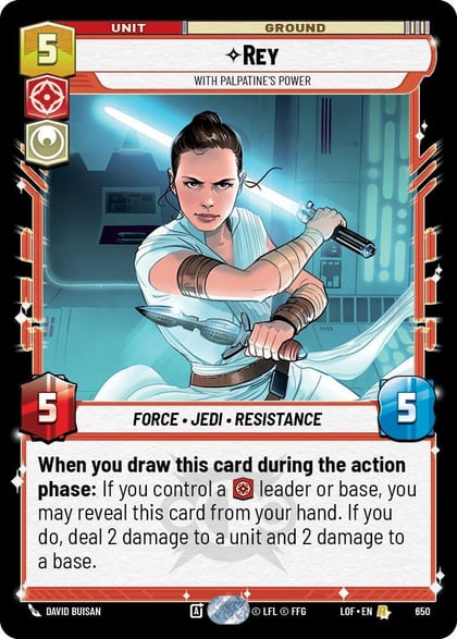 Rey - With Palpatine's Power (Foil), Legends of the Force 650